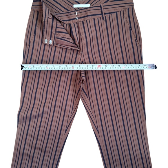 Les Copains Cropped Trousers Pants Brown Striped - EU 44 - Picture 4 of 10